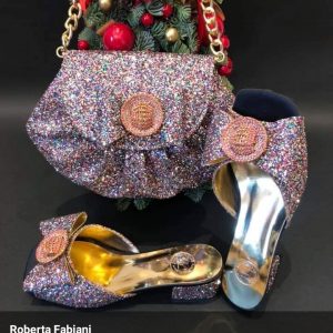 Bronze Italian Shoe and Bag for women