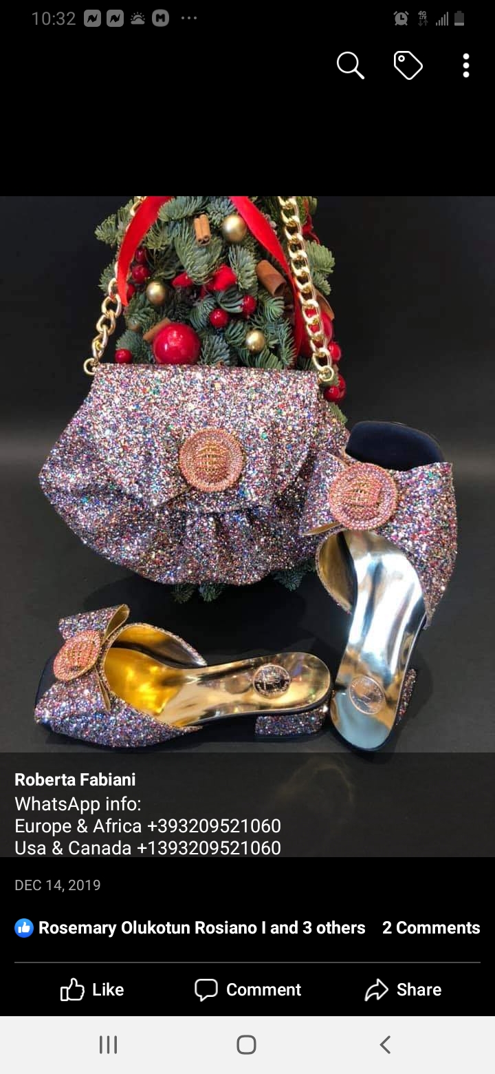 Bronze Italian Shoe and Bag for women